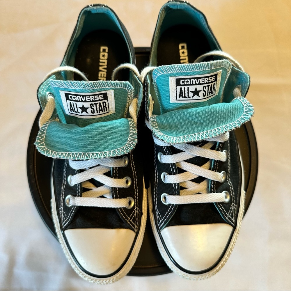 Converse Black and Teal Sneakers